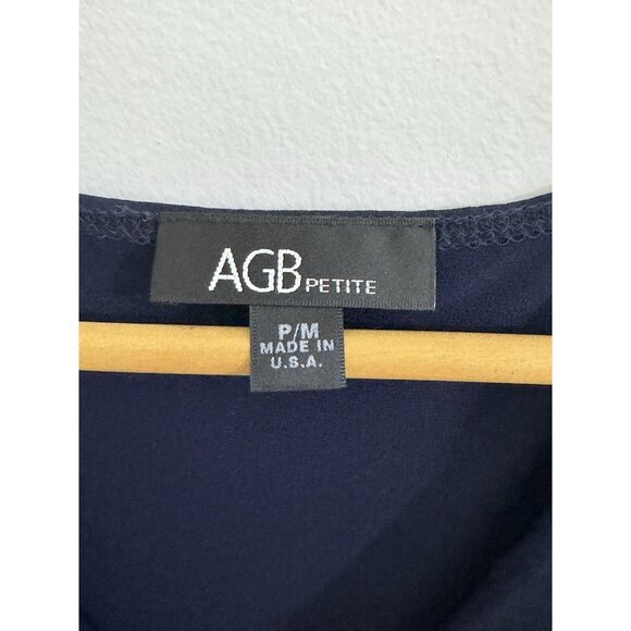 AGB Petite Spring Navy Dress Jumpsuit P/M Polyester Spandex - Picture 3 of 6